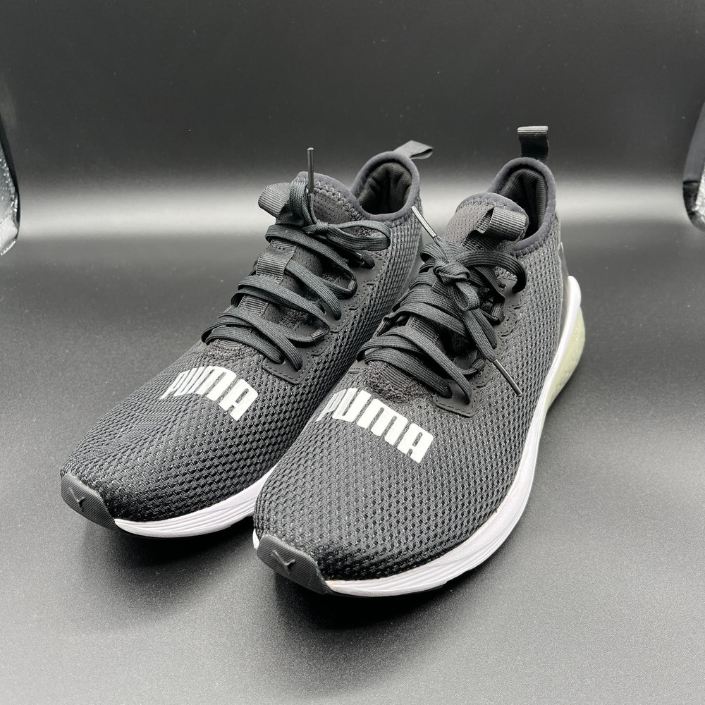 Puma Locell 195425-01 Sneakers Women 9 Black Mesh Lace Up Athletic Running Shoes